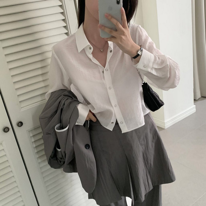 太妮絲CS05 韓系質感雪紡襯衫 長袖襯衫