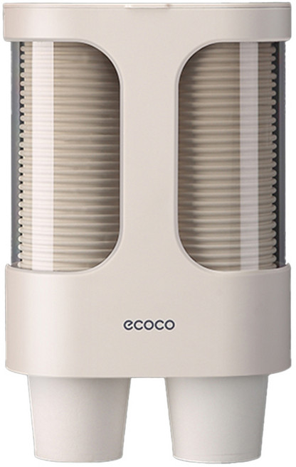ECOCO 意可可 紙杯架 一次性杯子收納架 飲水機自動落杯架, E1907卡其色, 1個