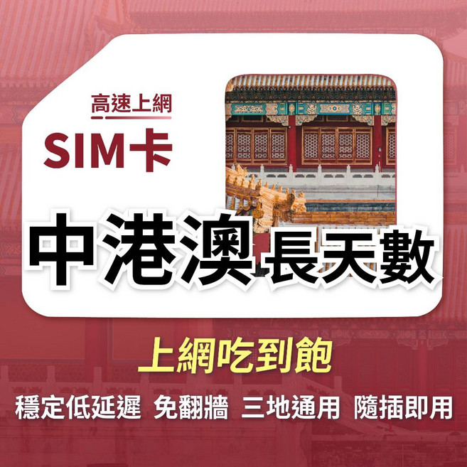 浪行卡 中港澳網卡 三地通用免翻牆, 15天,總量20GB