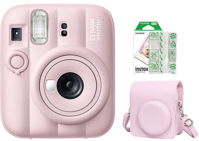 富士 FUJIFILM Instax Mini 13 馬上看拍立得相機 附10張底片+專用皮套, 1個, mini 13 粉色