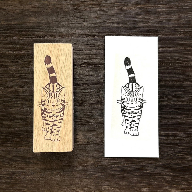 ARTE 貓咪系列 木製印章, 1個, 孟加拉貓