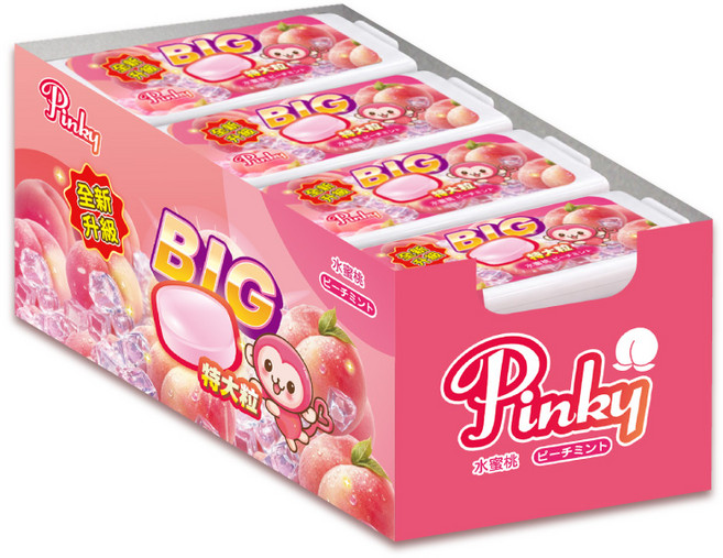 Pinky 大錠薄荷糖 水蜜桃口味, 13g, 12個