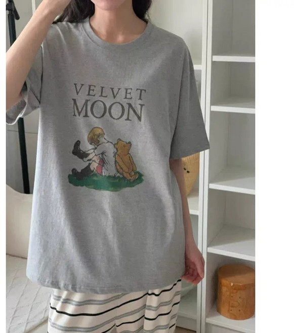 VELVET MOON 韓系小熊印花短袖T恤