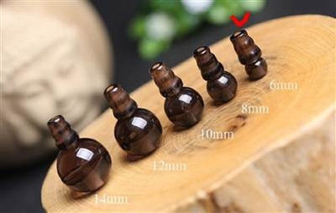 DIY 串珠 組合 多種尺寸, DIY茶水晶三通佛頭煙晶半成品手鍊手工飾品串珠圓珠配件材料(20顆價), 1個