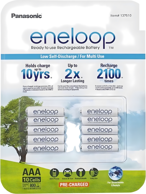 愛的小舖- Panasonic Eneloop 4號充電電池, 10, 1個
