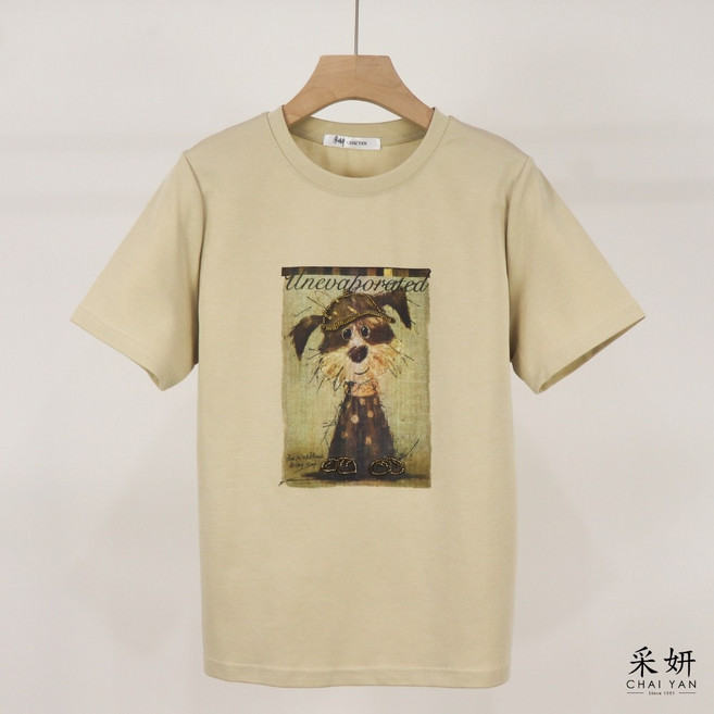 CHAI YAN 采妍 小狗圖案短袖上衣