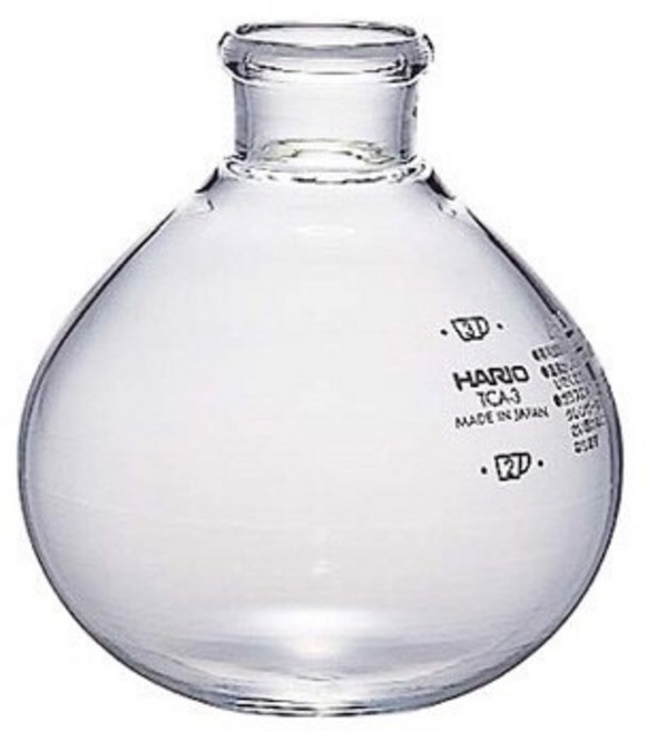 HARIO 經典虹吸式咖啡壺 - 3杯用 附豆匙 (TCA-3), 1個, 3人玻璃下座, 透明