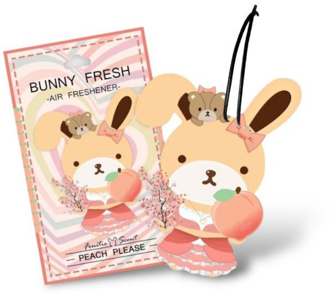 BUNNY FRESH 邦尼兔香氛卡空氣清新劑 代理商正貨 持久清新, 1個, 歡樂桃 PEACH PLEASE