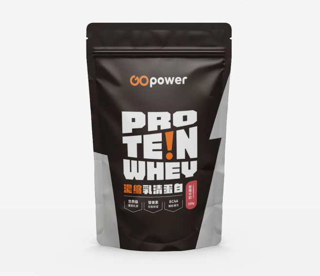 GOPower 果果能量 濃縮乳清蛋白飲 草莓牛奶口味 優質乳清蛋白 運動後快速補充 小巧包裝方便攜帶, 500g, 1個