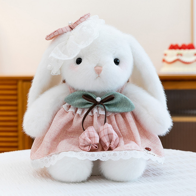 可愛兔子毛絨玩具, 粉色, 1個, 35cm