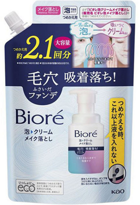 Biore 蜜妮 奇蹟卸粧慕絲補充包 355ml, 1包