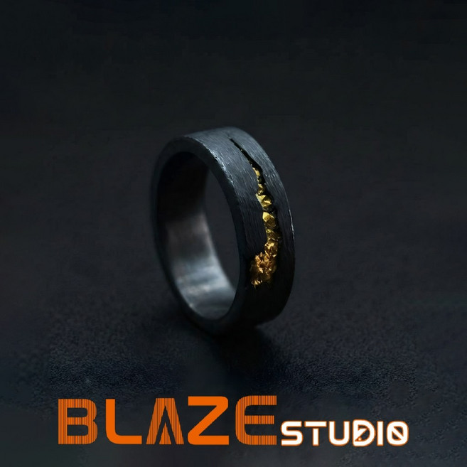 BLAZE 戒指 指環 男生 復古 女生 可調式 開口 純銀 個性 情侶