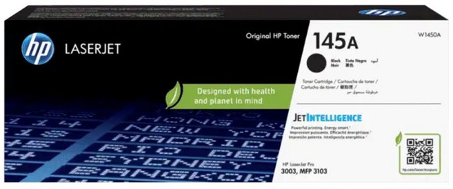 HP 145A W1450A 黑色碳粉匣 智慧列印技術 環保設計, 黑色, 1個