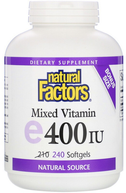 natural Factors 綜合維生素E軟膠囊 400IU, 240顆, 1罐