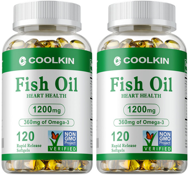 COOLKIN 魚油 1200mg 心臟健康 360mg Omega-3 快速釋放軟膠囊, 240組