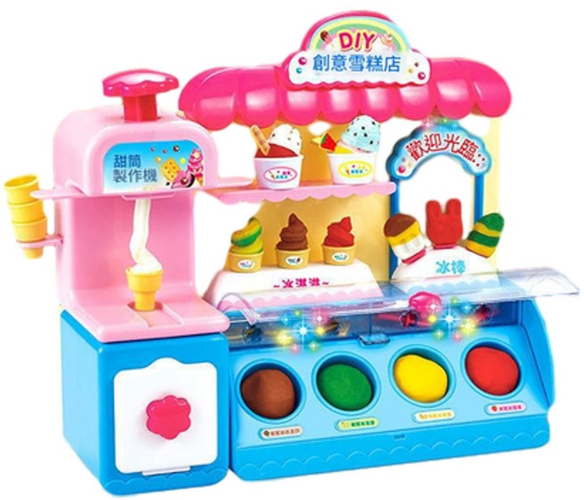 DIY彩泥雪糕店 兒童冰淇淋玩具, 彩泥雪糕店 電商盒 配24泥, 2kg, 1套