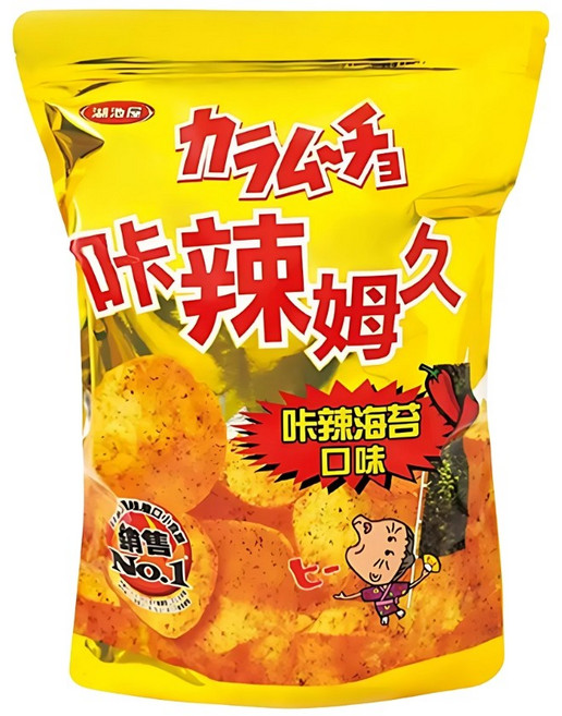 卡辣姆久 平切洋芋片卡辣海苔口味, 500g, 1個