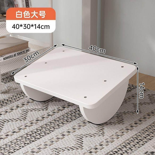 辦公室踩腳凳 桌下腳踏板 原木色大號, 白色, 大號圓弧款