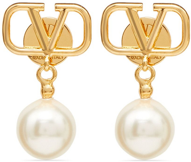 발렌티노 가라바니 브이로고 시그니처 펄 드롭 이어링