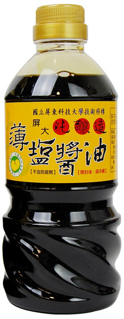 【屏大】非基改薄鹽醬油(560ml/瓶), 1個, 560ml