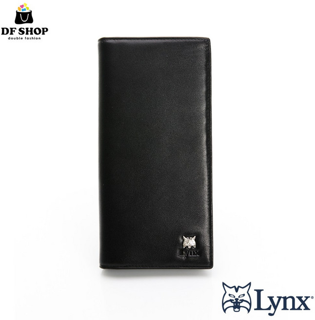 Lynx 美國山貓 頂級牛皮 12卡拉鍊長夾 黑色 男夾 皮夾