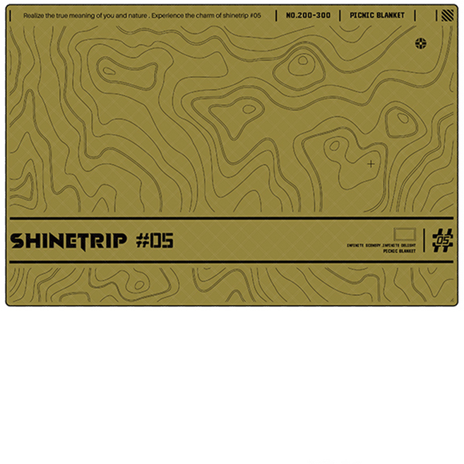 ShineTrip山趣 戰術等高線野餐墊 可機洗雪花絨面料 送收納袋, 戰鷹沙