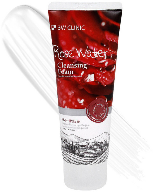 3W클리닉 장미수 폼클렌징 100ml 클렌징 폼, 1개