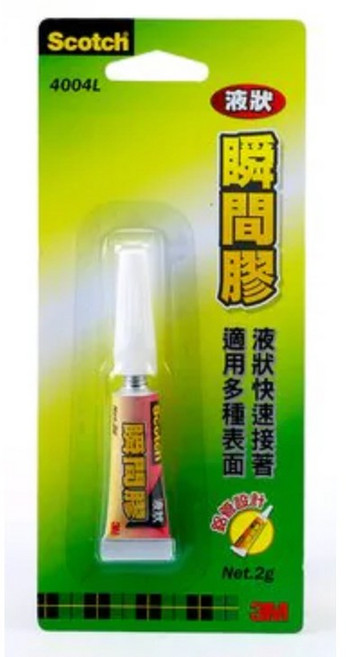 3M Scotch 液狀瞬間膠 4004L 2g - 快速黏合 適用多種材質 透明無痕, 1個