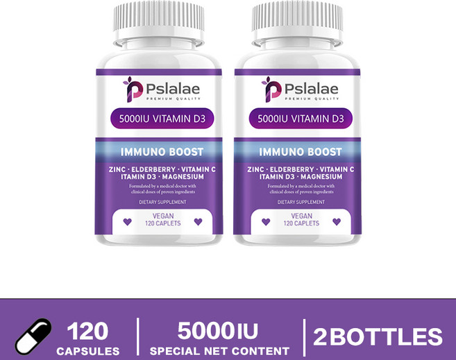 Pslalae IMMUNO BOOST 5000IU 維生素 D3 營養補充品, 240組