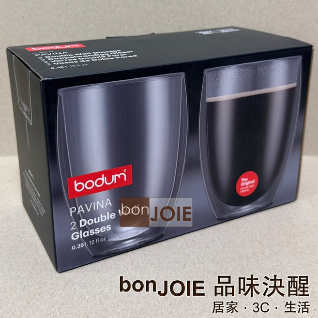 日版 丹麥 BODUM PAVINA 雙層玻璃杯 350ml /12oz (2入組) 酒杯 咖啡杯 水杯 隔熱 玻璃杯, 1個