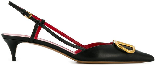 발렌티노 가라바니 브이로고 시그니처 슬링백 펌프스 40mm