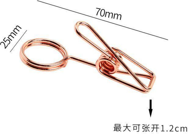簡約金屬便籤夾留言夾, 1個, 粉色金,便籤夾-148mm 3個裝