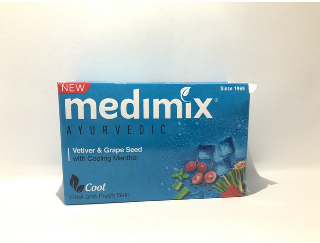 MEDIMIX 印度藍寶石香皂125G,天然植萃沐浴皂,深層清潔、清涼舒爽, 125g, 1個