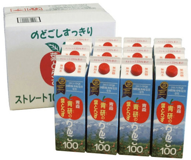 青森研 蘋果汁 無加糖 無加水 195ml 24入, 24個, 980ml