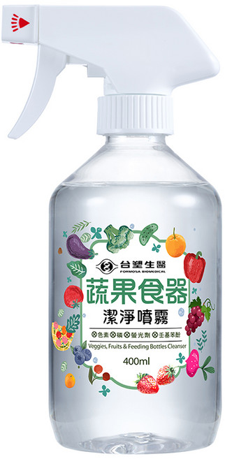 台塑生醫 蔬果食器潔淨噴霧, 1個, 400ml
