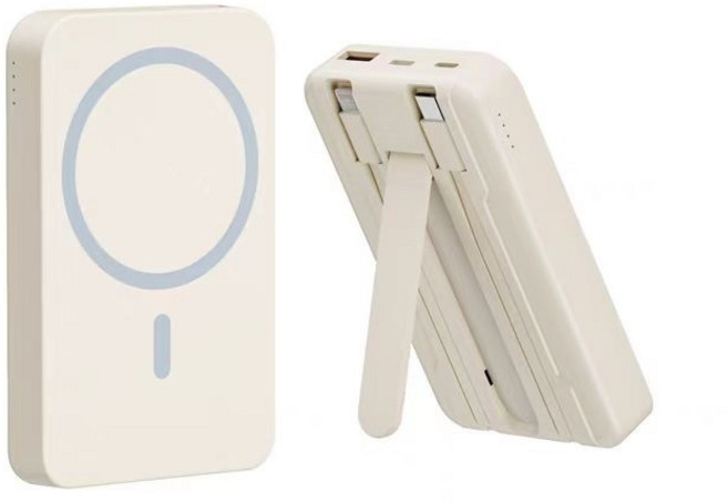 20000mAh 防爆電芯 無線磁吸行動電源 自帶線支架充電寶, 黃油色【有線22.5W+無線磁吸15W】, 黃油色