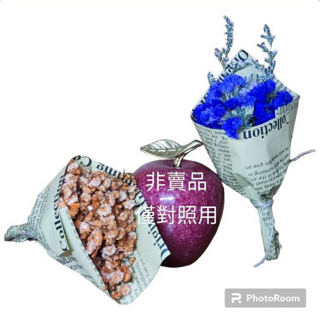 乾燥花束 玫瑰乾燥花, 小花束 雙束 小花白橘+大寶藍