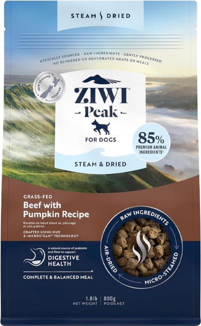 ZIWI Peak 滋益巔峰 全齡犬 微蒸熟成85%鮮肉糧 草飼牛, 1袋, 800g, 牛肉