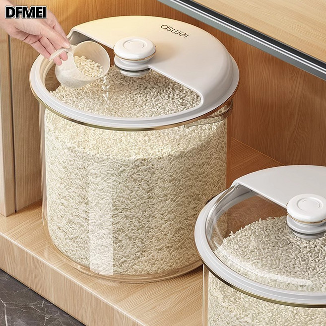 DFMEI 裝米桶家用防蟲防潮密封米缸食品級大米收納盒米箱廚房麪粉儲存罐, 1個, 參考詳情