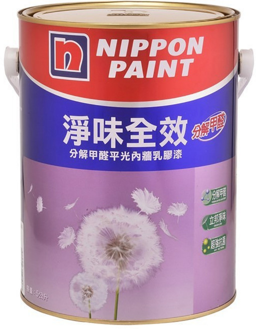 立邦淨味全效 分解甲醛 平光內牆乳膠漆, 1個, 5L, 5L