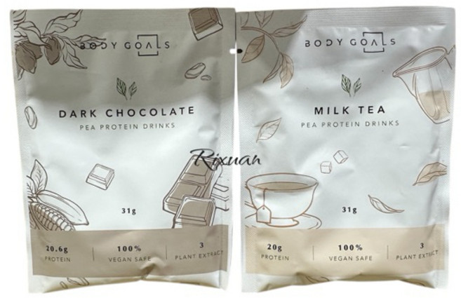 BODY GOALS 多效豌豆蛋白飲 醇黑可可/醇厚奶茶, 1個, 分購10包價(口味各5包)