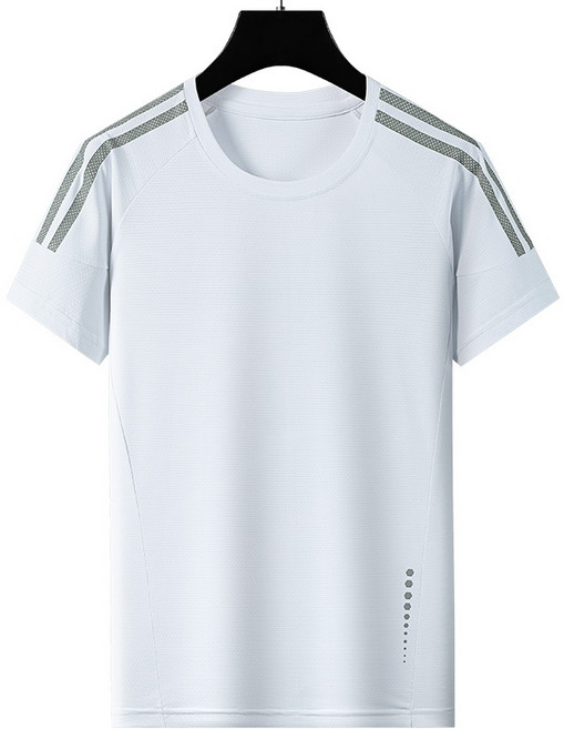 短袖T恤 排汗衫 速乾涼感衣, 男白色,5XL(建議男95-102公斤)