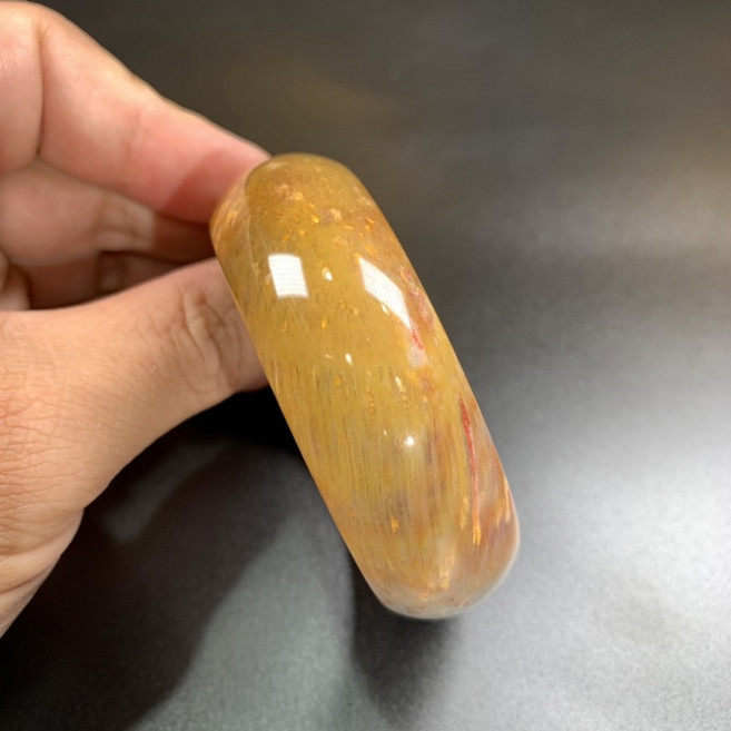 珊瑚玉菊花石手鐲,內徑55mm,版寬22mm,玉石手環,優雅配飾