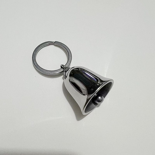 機車風不鏽鋼鈴鐺鑰匙圈, 鋼色, 1個