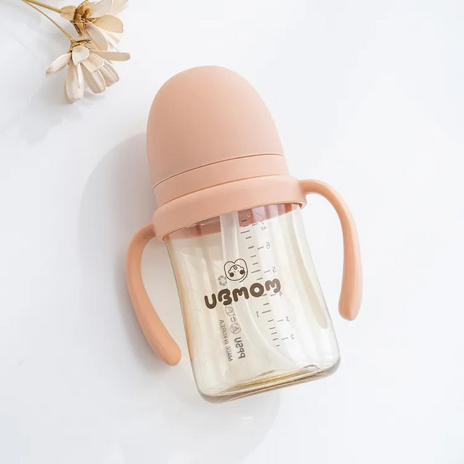 UBMOM 防逆流吸管杯, 粉色, 1個, 280ml