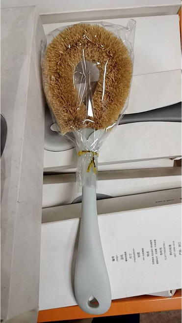 天然椰棕刷 長柄洗鍋刷, 1個, 仿生椰棕刷-灰色, 灰色