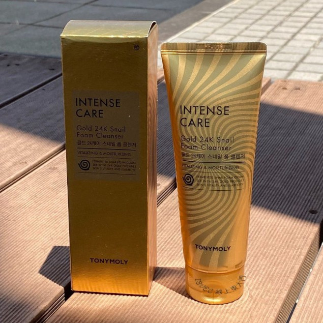 TONYMOLY Intense Care 24K 黃金蝸牛洗面乳 賦活保濕, 1個, 24K黃金蝸牛洗面乳-現