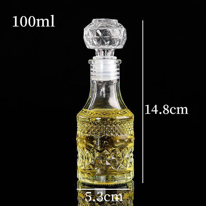 good 器透明分裝酒瓶個性空酒瓶玻璃酒瓶復古玻璃瓶, 1個, 100ml圓鑽款5只, 100ml 圓鑽款