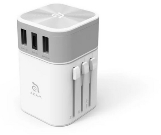 亞果元素 OMNIA T3 旅行萬用充電轉接頭, 白色, 1個