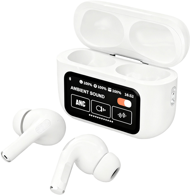 藍牙耳機 智能觸控屏 入耳式, 至尊版-白色【HIFI音質+ANC降噪】